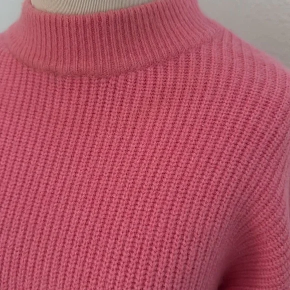 En Crème Pink Balloon Sleeve Cardigan Sweater Large - Picture 4 of 9